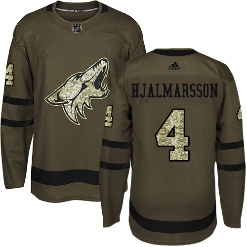 Adidas Coyotes #4 Niklas Hjalmarsson Green Salute to Service Stitched Youth NHL Jersey